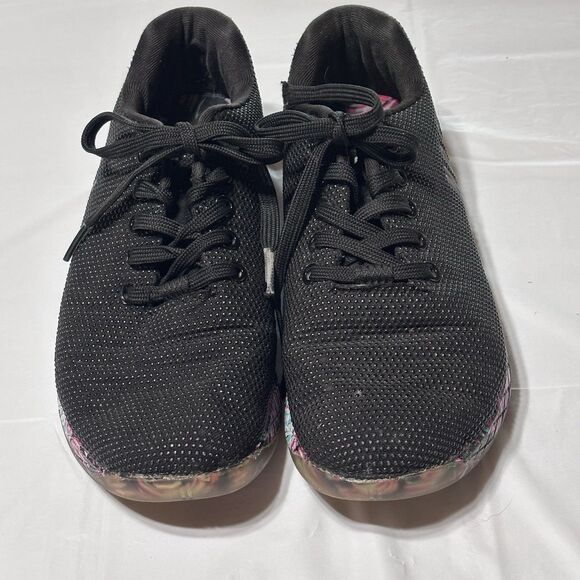 NOBULL Shoes Womens 7.5 Black Floral Colorful Gym Training Crossfit Sneaker - Picture 1 of 9